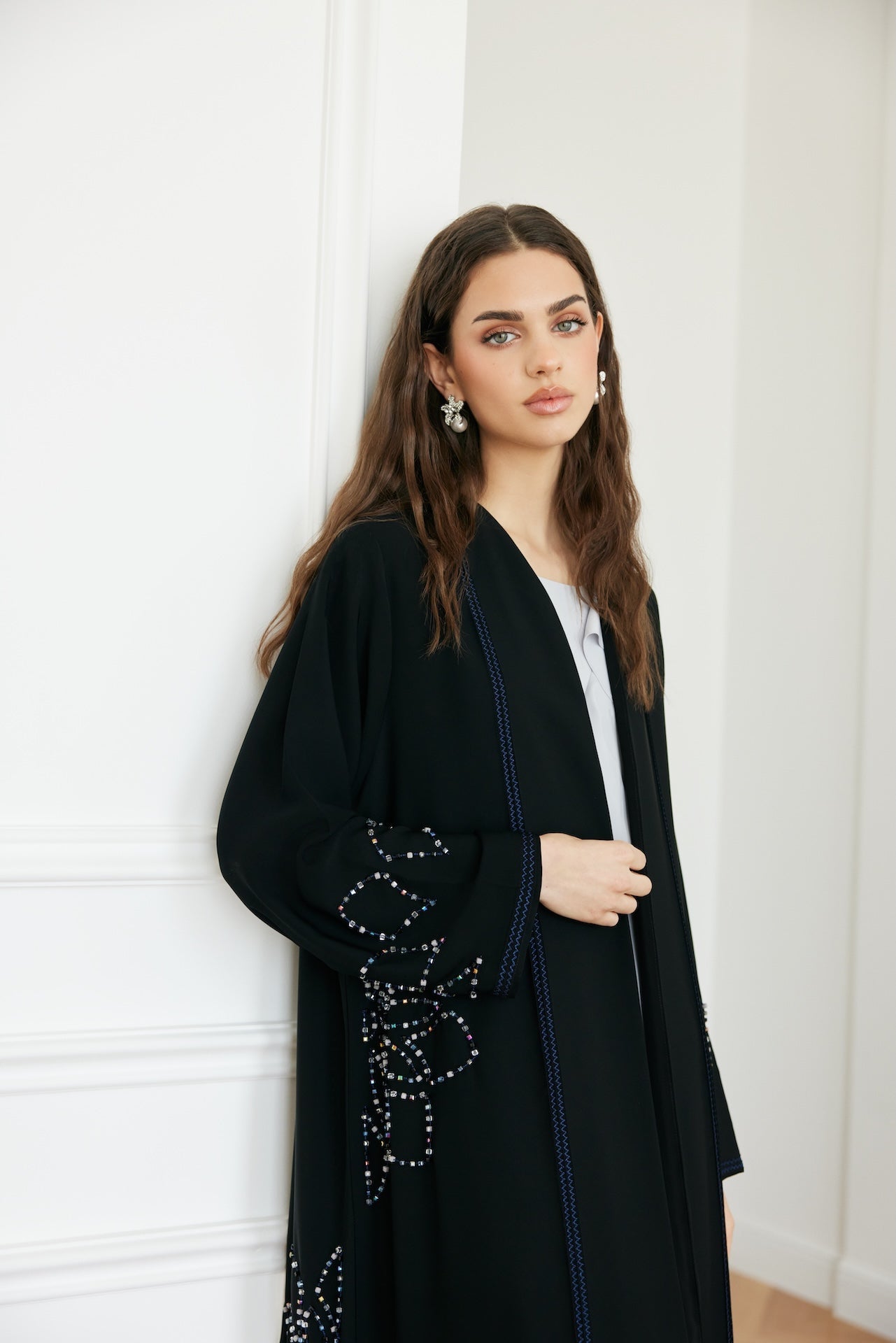 Crystal Glow - The McQueen Boutique - Abaya - Abaya Dubai - Abaya Abu Dhabi - Abaya UAE - Abaya - Elegant - Luxury - Emirati - Classic - Modern - Occasion - Traditional - Trends - Embroidery - Modes