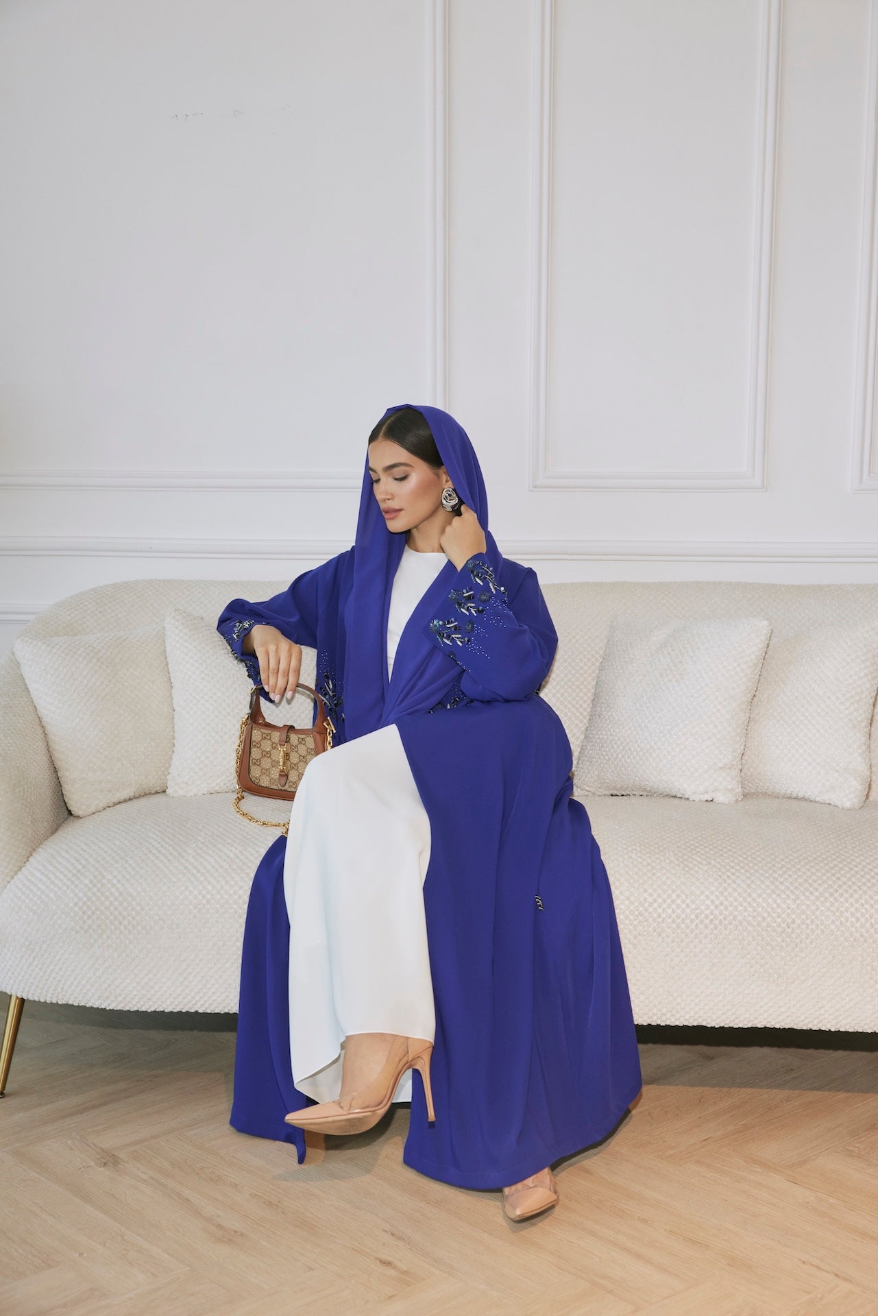 Midnight Spark - The McQueen Boutique - Abaya - Abaya Dubai - Abaya Abu Dhabi - Abaya UAE - Abaya - Elegant - Luxury - Emirati - Classic - Modern - Occasion - Traditional - Trends - Embroidery - Modes
