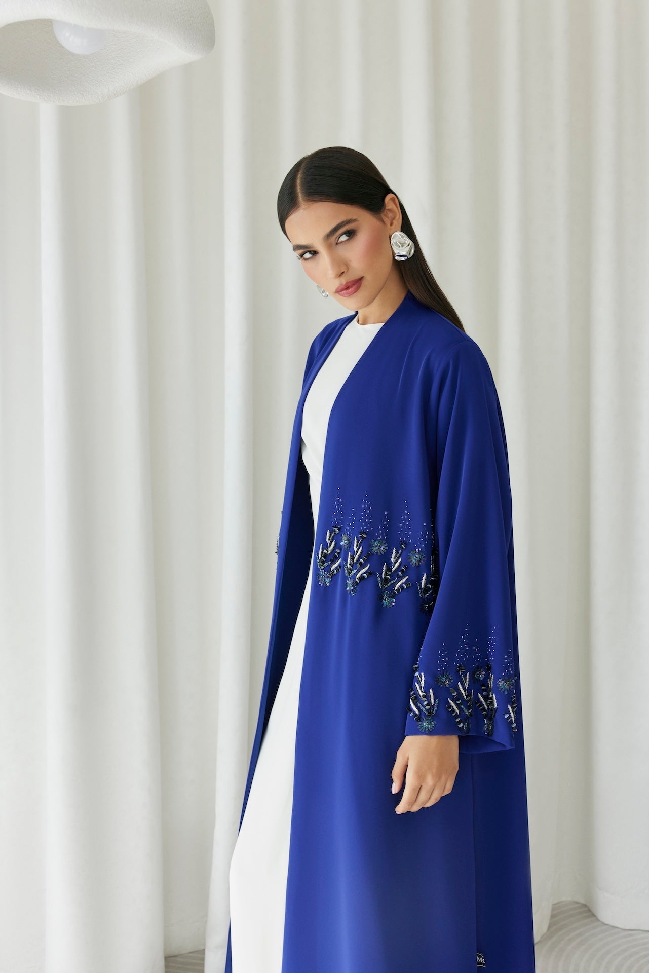 Midnight Spark - The McQueen Boutique - Abaya - Abaya Dubai - Abaya Abu Dhabi - Abaya UAE - Abaya - Elegant - Luxury - Emirati - Classic - Modern - Occasion - Traditional - Trends - Embroidery - Modes