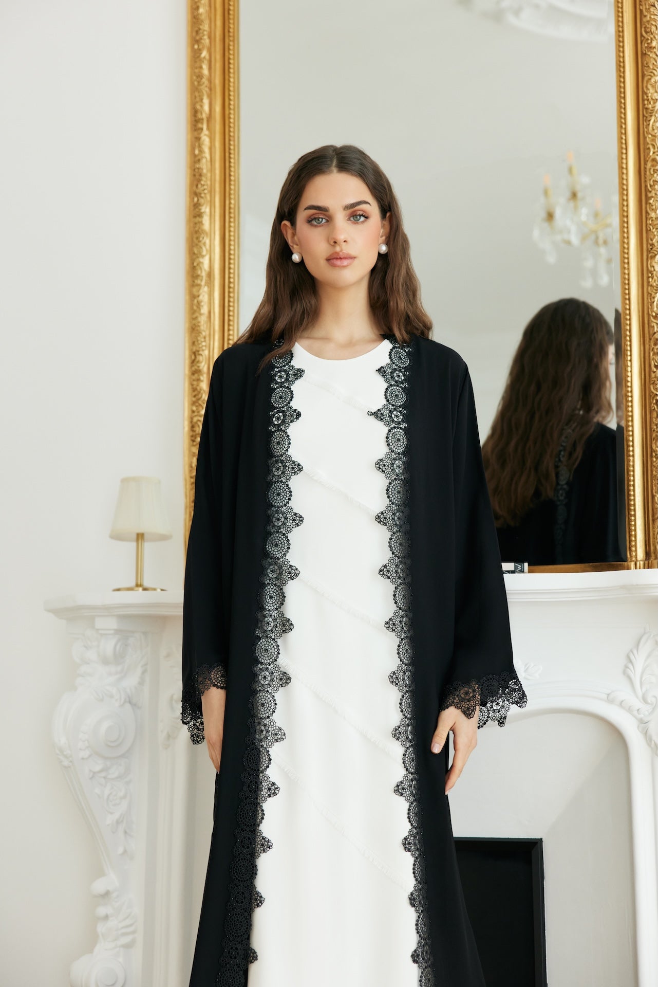 Noir Serenade - The McQueen Boutique - Abaya - Abaya Dubai - Abaya Abu Dhabi - Abaya UAE - Abaya - Elegant - Luxury - Emirati - Classic - Modern - Occasion - Traditional - Trends - Embroidery - Modes