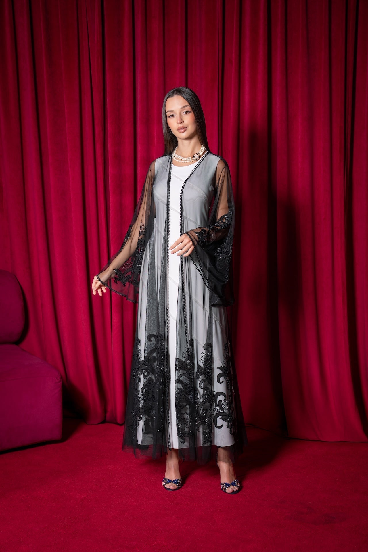 Dalia Royale - The McQueen Boutique - Abaya - Abaya Dubai - Abaya Abu Dhabi - Abaya UAE - Abaya - Elegant - Luxury - Emirati - Classic - Modern - Occasion - Traditional - Trends - Embroidery - Modes