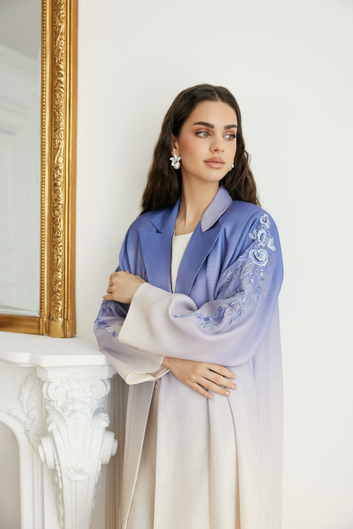 Dawn Sky - The McQueen Boutique - Abaya - Abaya Dubai - Abaya Abu Dhabi - Abaya UAE - Abaya - Elegant - Luxury - Emirati - Classic - Modern - Occasion - Traditional - Trends - Embroidery - Modes