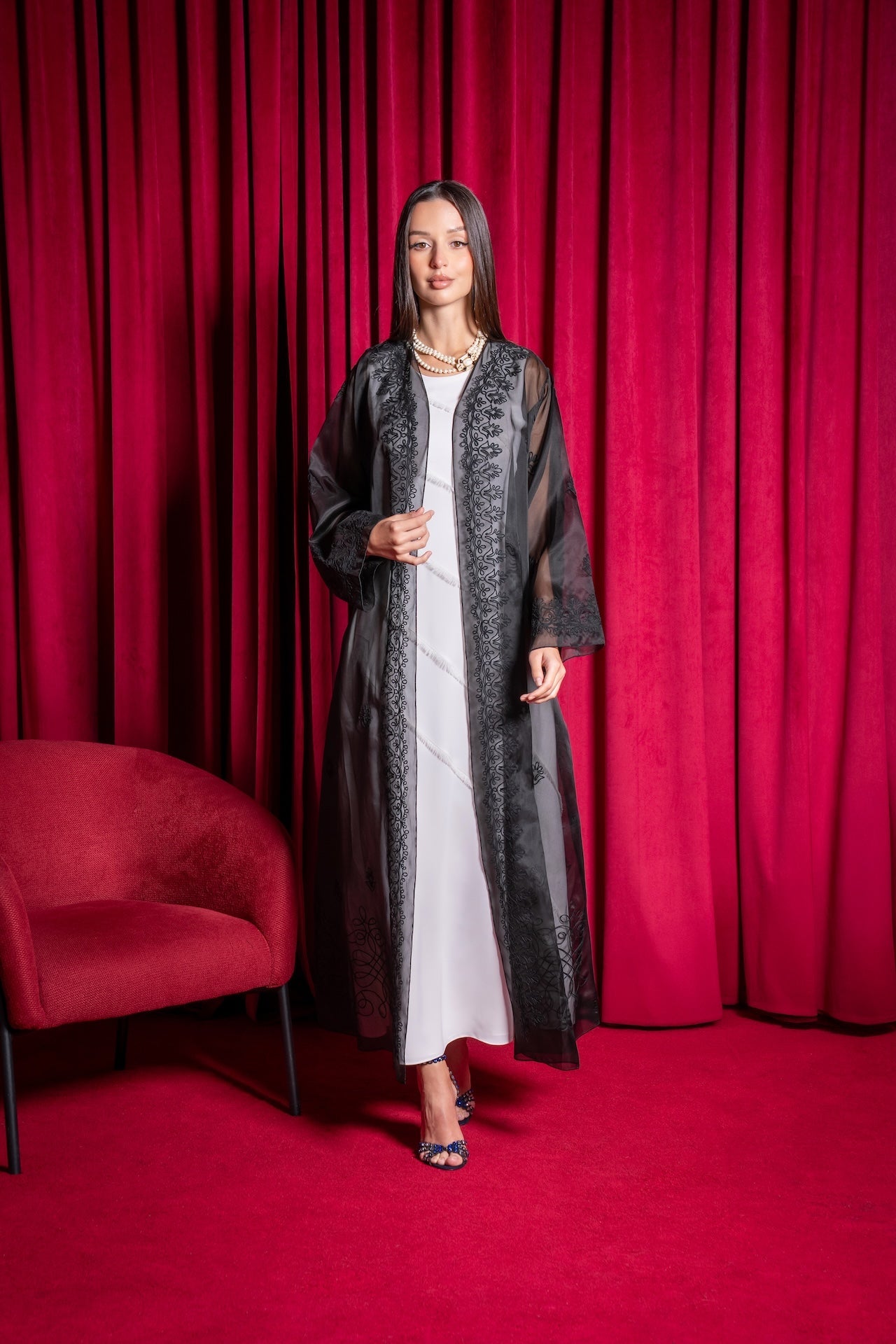 Ethereal Vine - The McQueen Boutique - Abaya - Abaya Dubai - Abaya Abu Dhabi - Abaya UAE - Abaya - Elegant - Luxury - Emirati - Classic - Modern - Occasion - Traditional - Trends - Embroidery - Modes