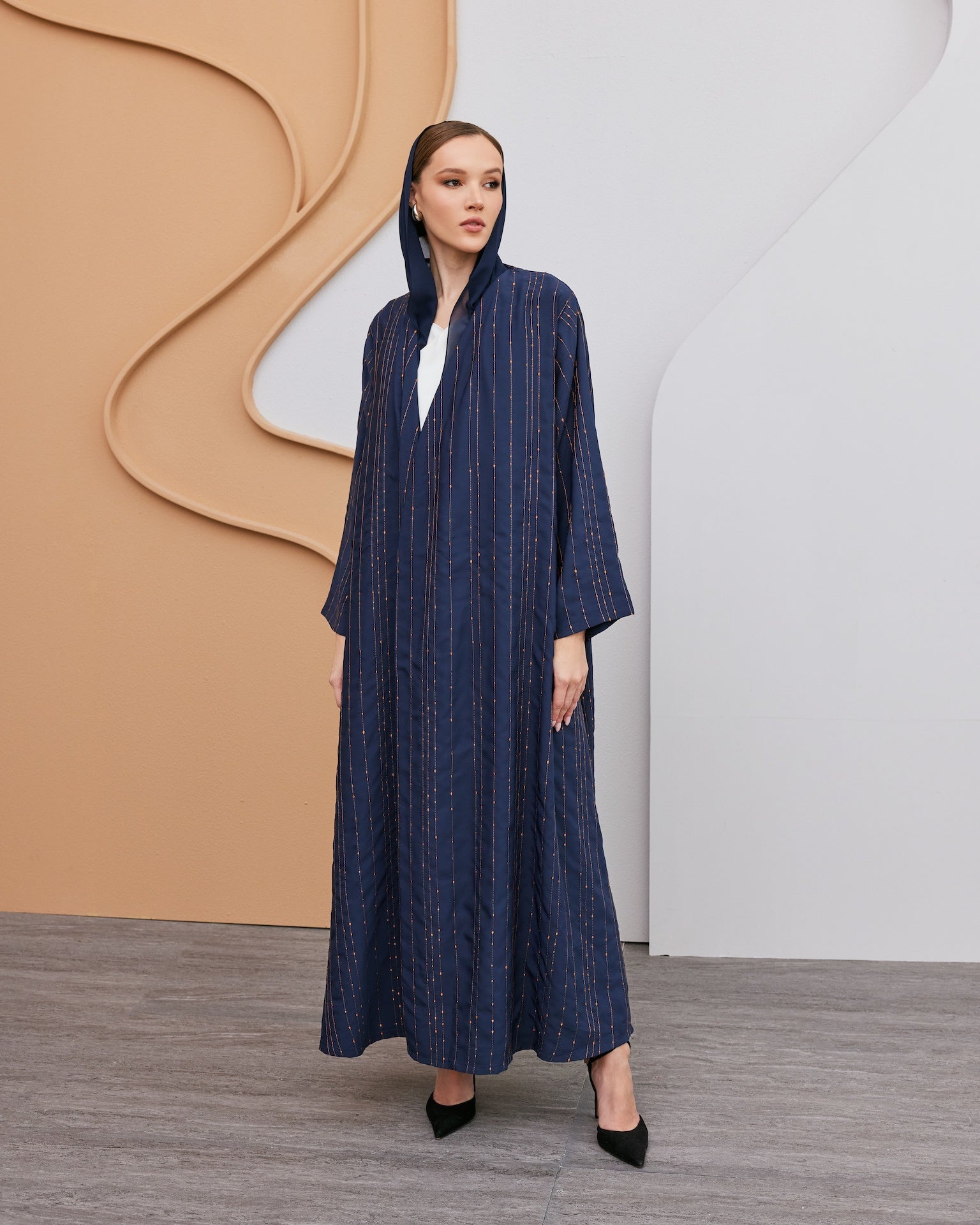 Farah - A - The McQueen Boutique - Abaya - Abaya Dubai - Abaya Abu Dhabi - Abaya UAE - Abaya - Elegant - Luxury - Emirati - Classic - Modern - Occasion - Traditional - Trends - Embroidery - Modes