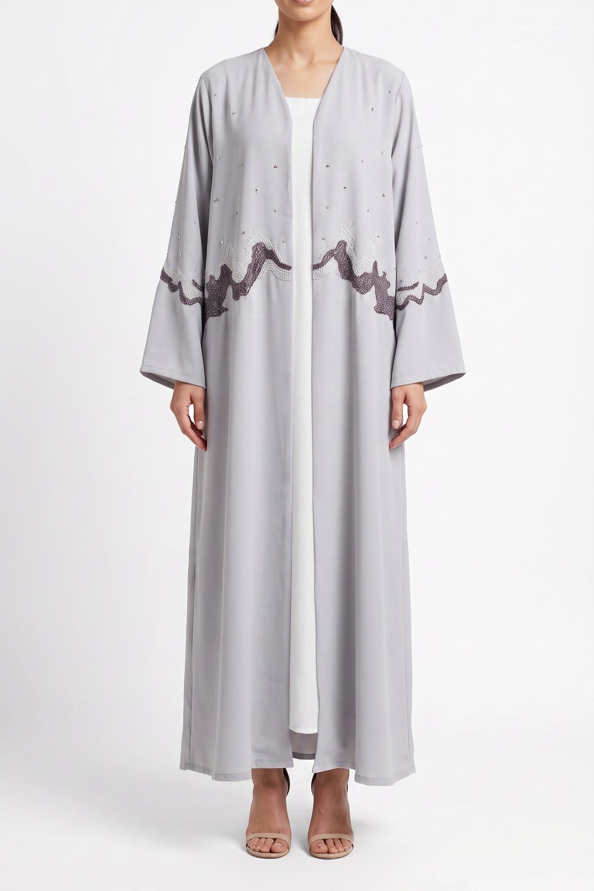 Lumina Wave - The McQueen Boutique - Abaya - Abaya Dubai - Abaya Abu Dhabi - Abaya UAE - Abaya - Elegant - Luxury - Emirati - Classic - Modern - Occasion - Traditional - Trends - Embroidery - Modes