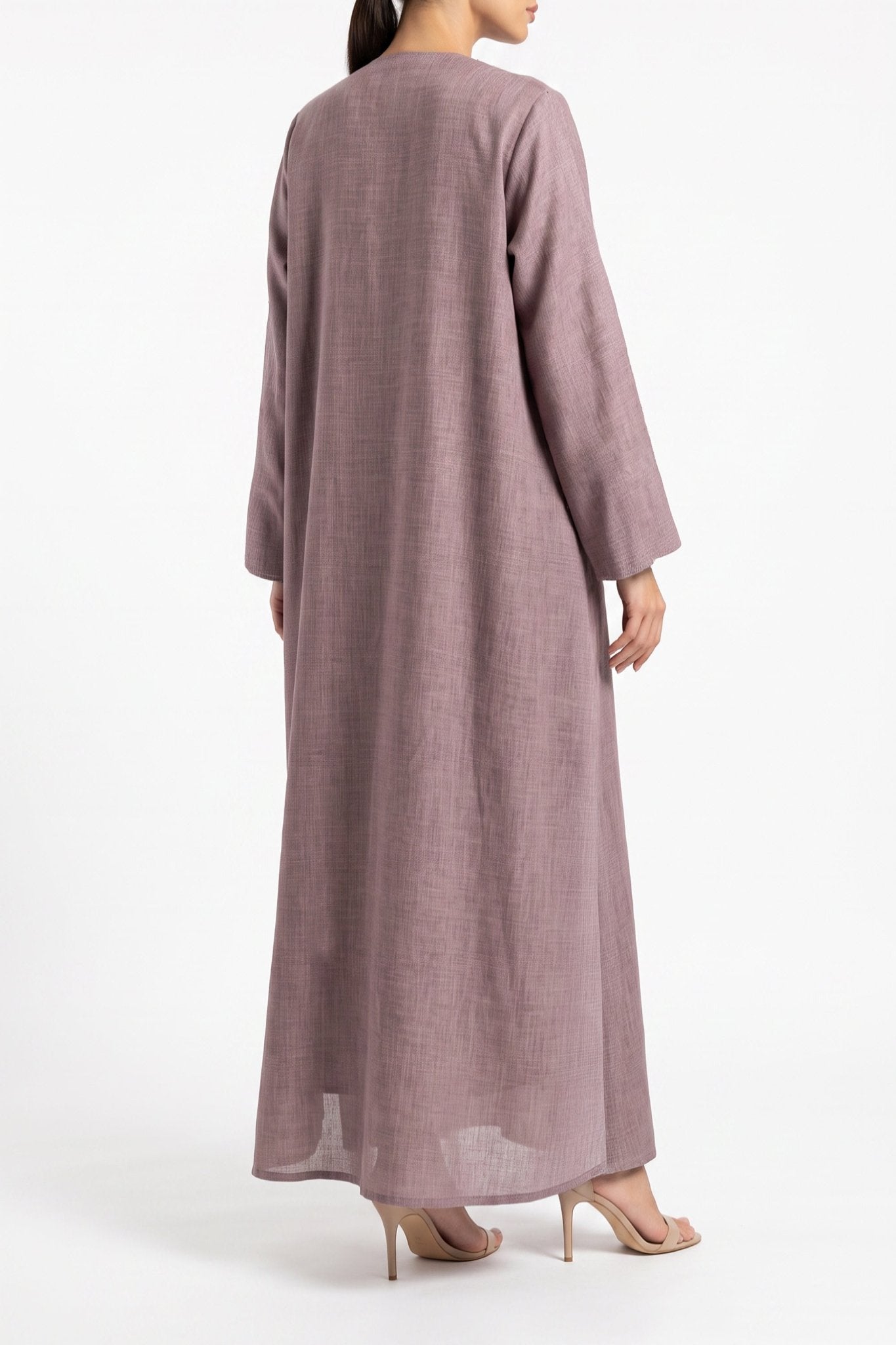 Mauve Cascade - The McQueen Boutique - Abaya - Abaya Dubai - Abaya Abu Dhabi - Abaya UAE - Abaya - Elegant - Luxury - Emirati - Classic - Modern - Occasion - Traditional - Trends - Embroidery - Modes