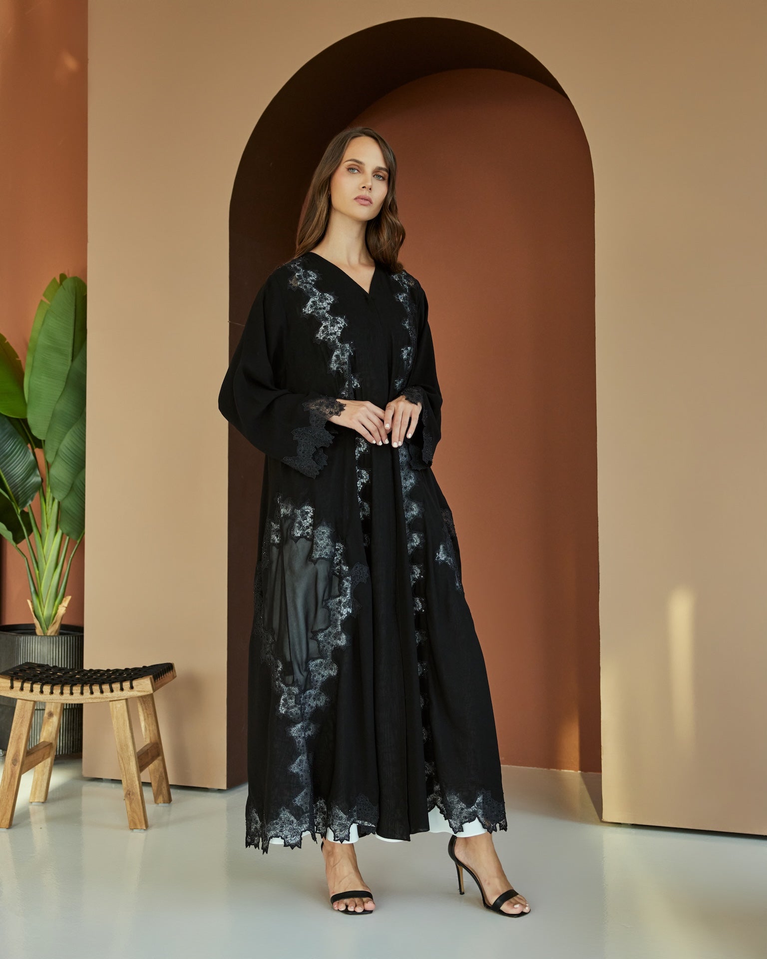 Midnight Mirage - The McQueen Boutique - Abaya - Abaya Dubai - Abaya Abu Dhabi - Abaya UAE - Abaya - Elegant - Luxury - Emirati - Classic - Modern - Occasion - Traditional - Trends - Embroidery - Modes