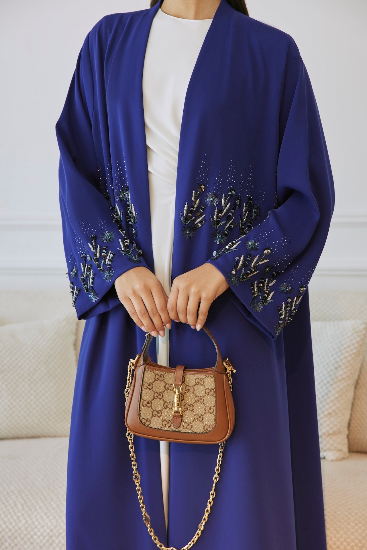 Midnight Spark - The McQueen Boutique - Abaya - Abaya Dubai - Abaya Abu Dhabi - Abaya UAE - Abaya - Elegant - Luxury - Emirati - Classic - Modern - Occasion - Traditional - Trends - Embroidery - Modes