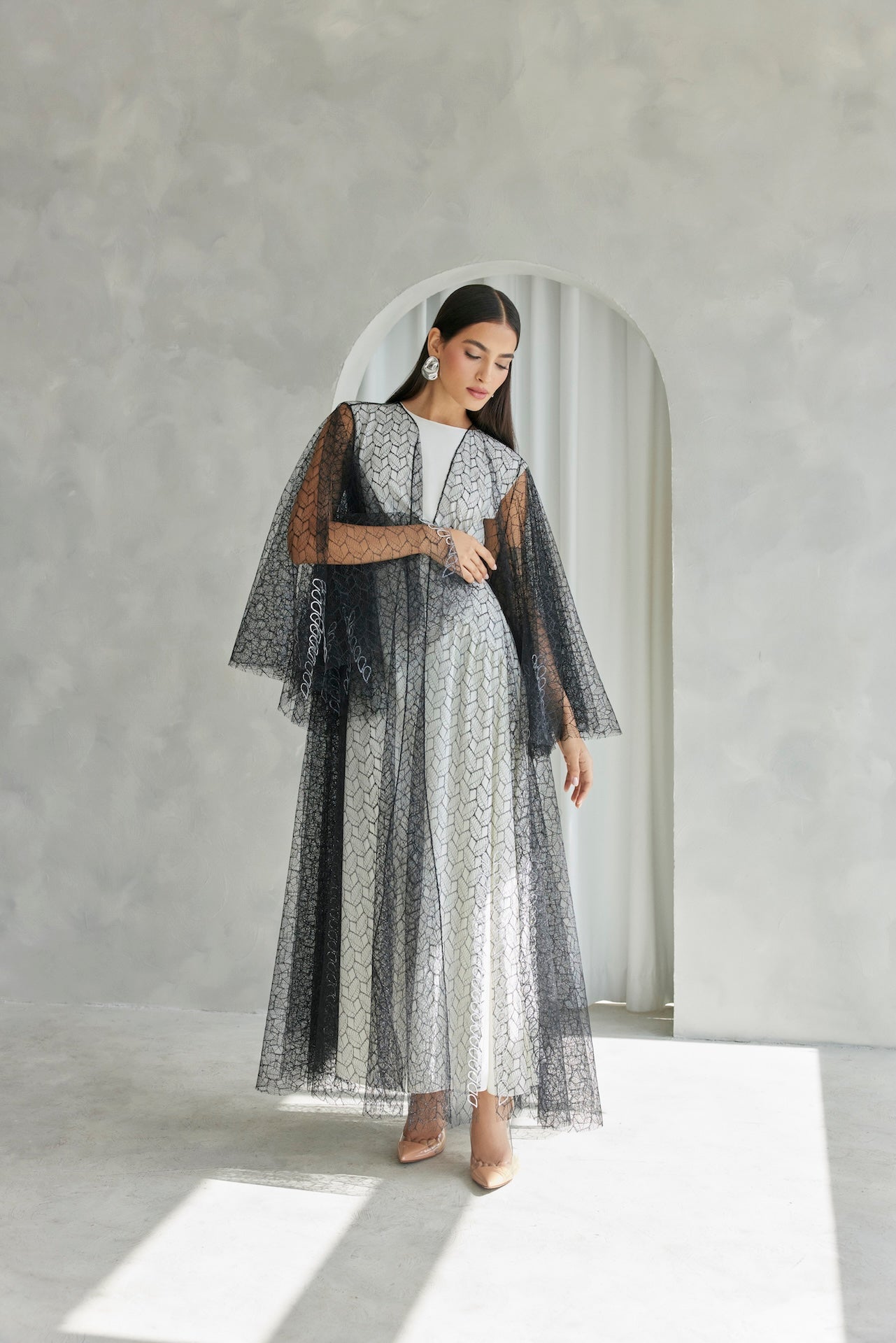 Midnight Vine - The McQueen Boutique - Abaya - Abaya Dubai - Abaya Abu Dhabi - Abaya UAE - Abaya - Elegant - Luxury - Emirati - Classic - Modern - Occasion - Traditional - Trends - Embroidery - Modes