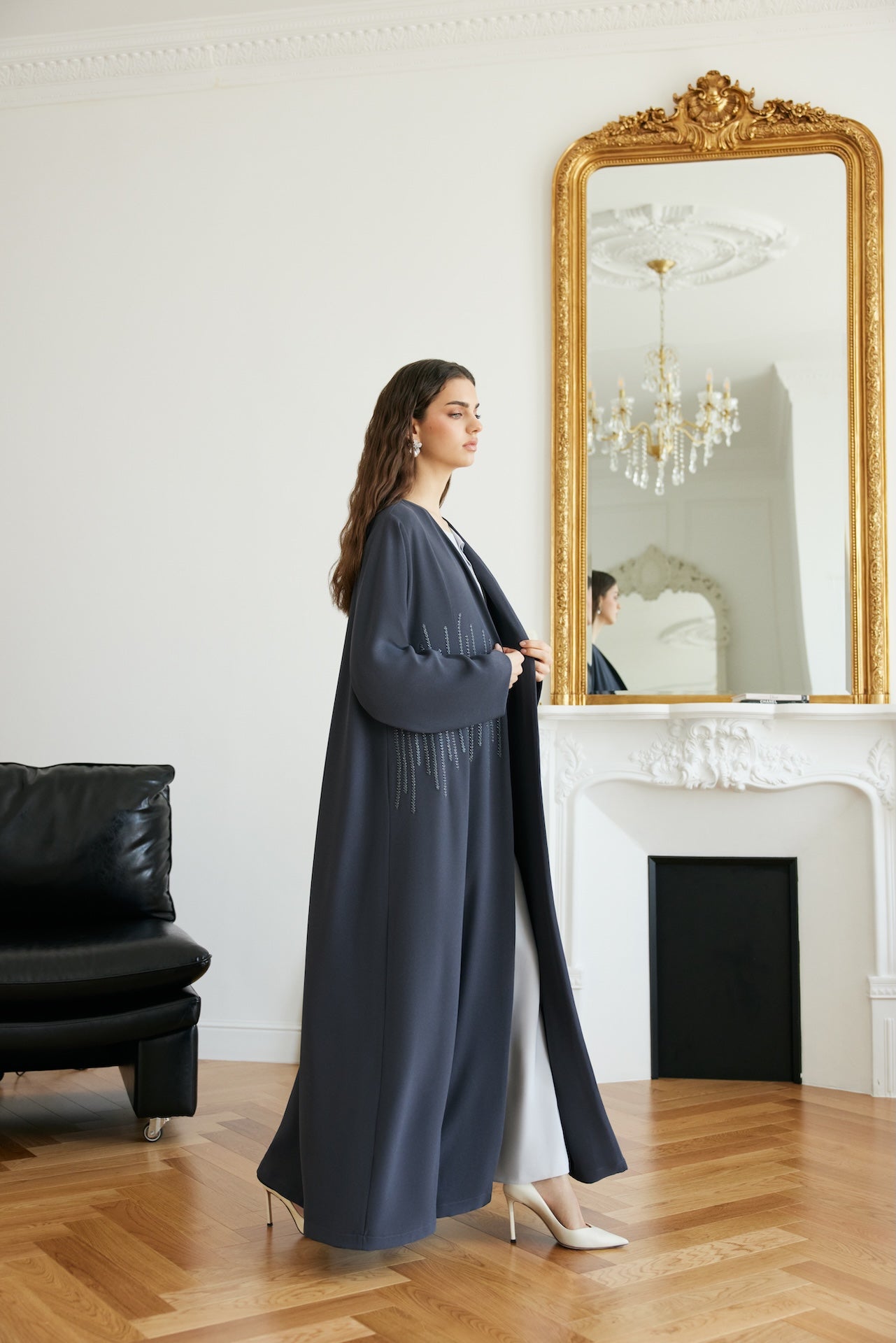 Shadow Mist - The McQueen Boutique - Abaya - Abaya Dubai - Abaya Abu Dhabi - Abaya UAE - Abaya - Elegant - Luxury - Emirati - Classic - Modern - Occasion - Traditional - Trends - Embroidery - Modes