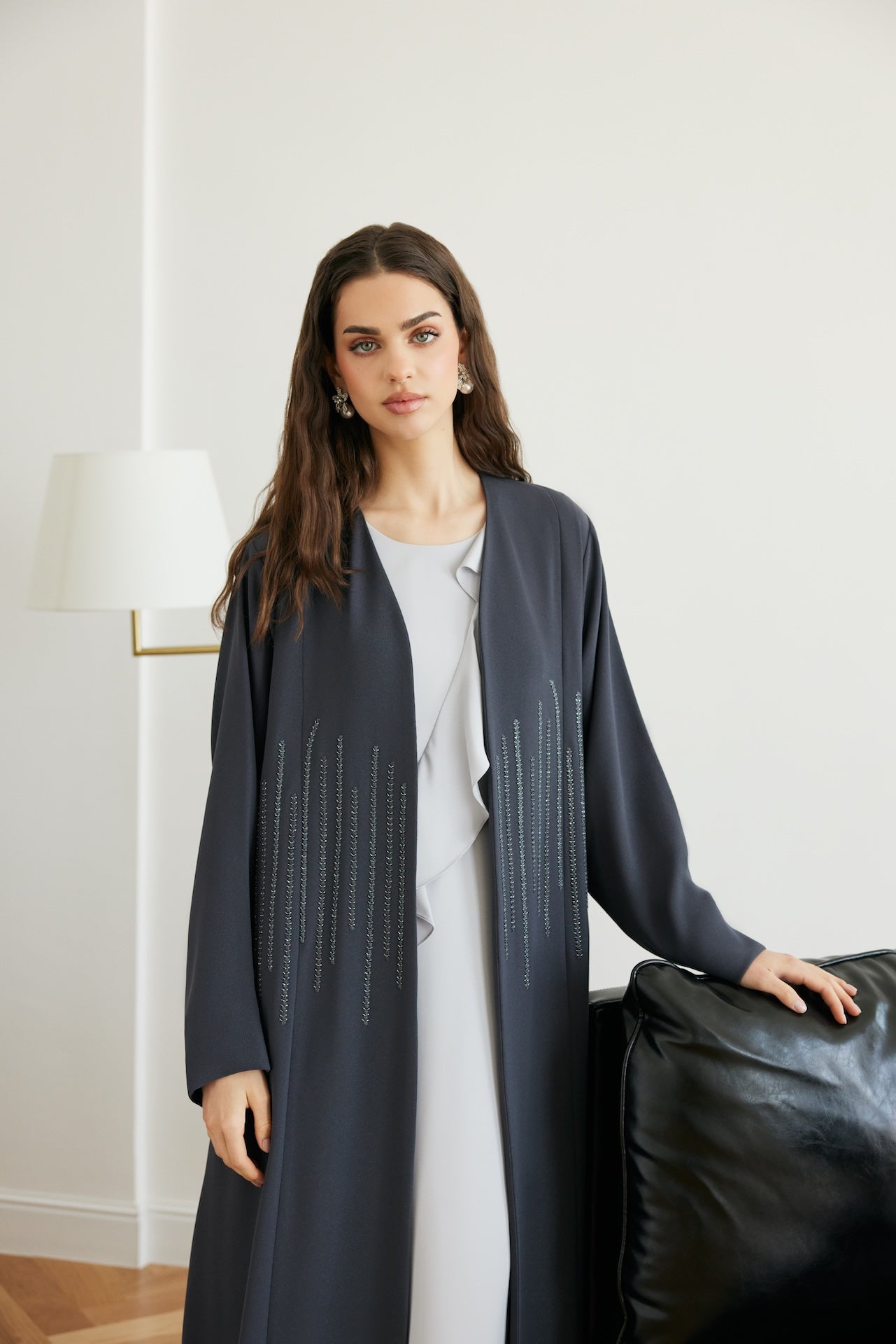 Shadow Mist - The McQueen Boutique - Abaya - Abaya Dubai - Abaya Abu Dhabi - Abaya UAE - Abaya - Elegant - Luxury - Emirati - Classic - Modern - Occasion - Traditional - Trends - Embroidery - Modes