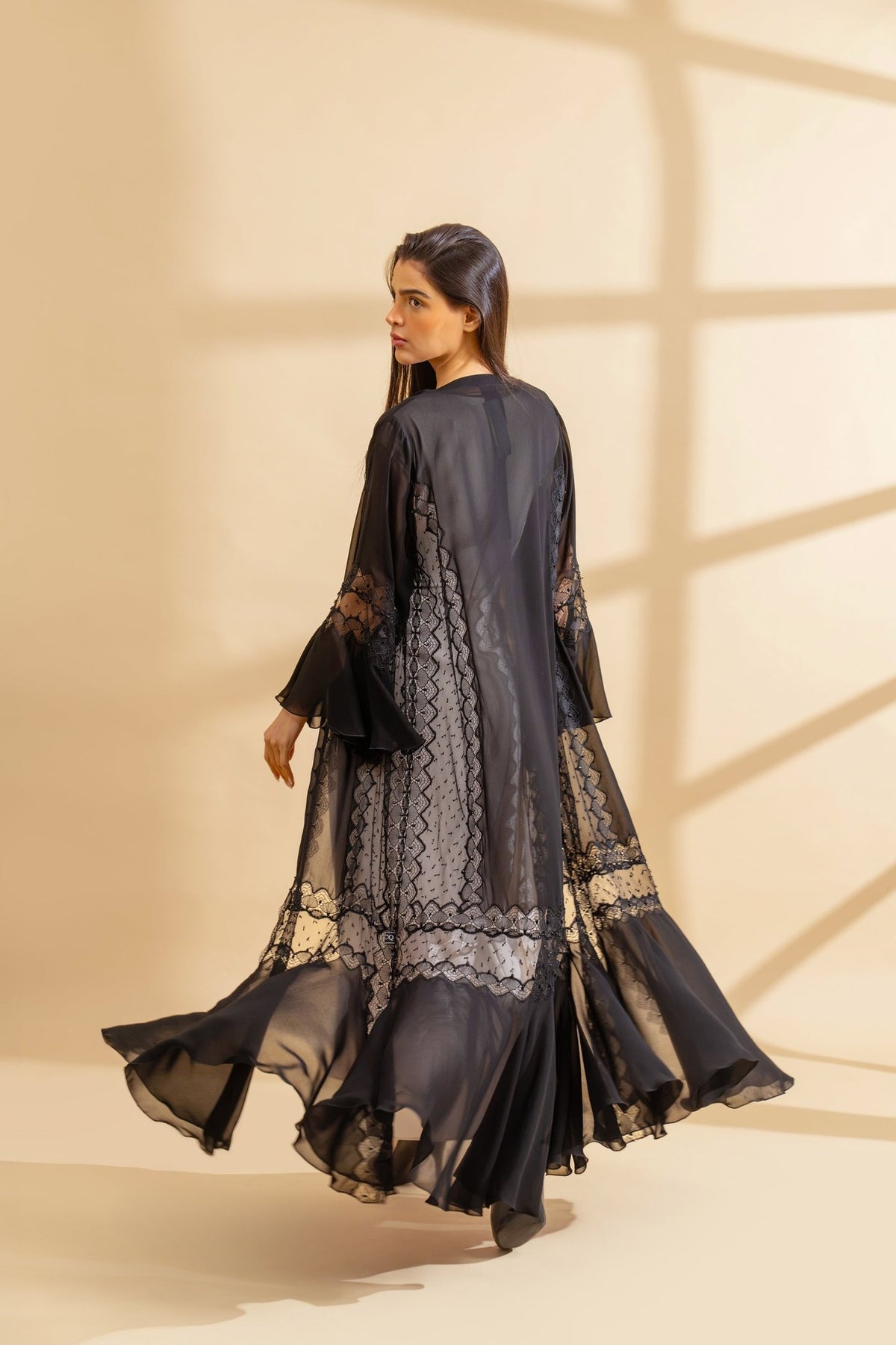 Soraya Lace - The McQueen Boutique - Abaya - Abaya Dubai - Abaya Abu Dhabi - Abaya UAE - Abaya - Elegant - Luxury - Emirati - Classic - Modern - Occasion - Traditional - Trends - Embroidery - Modes