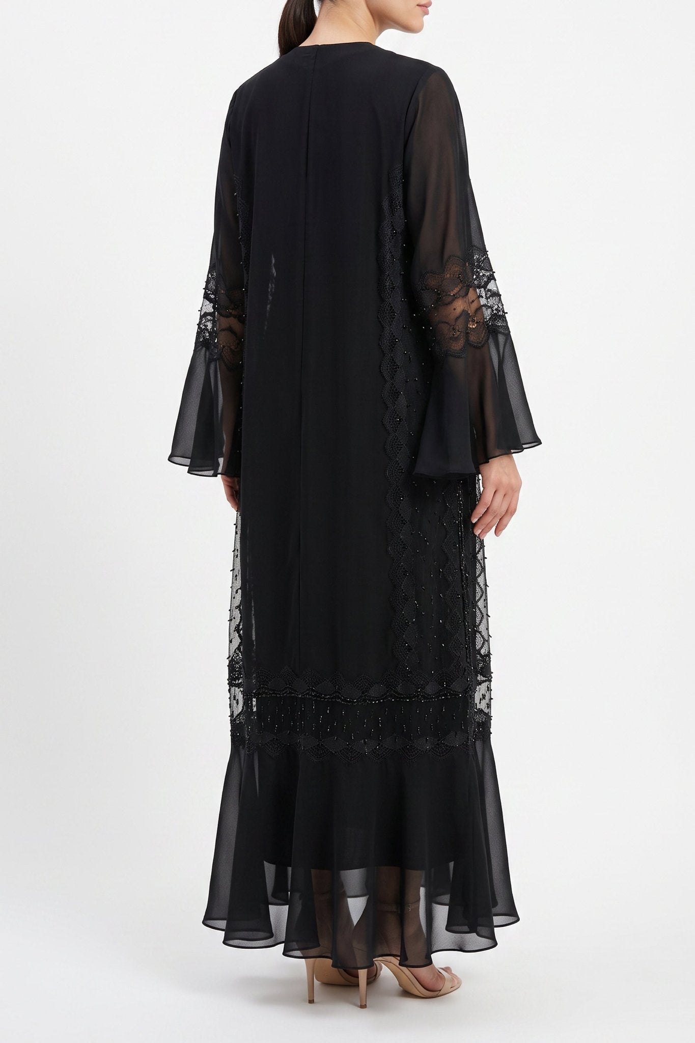 Soraya Lace - The McQueen Boutique - Abaya - Abaya Dubai - Abaya Abu Dhabi - Abaya UAE - Abaya - Elegant - Luxury - Emirati - Classic - Modern - Occasion - Traditional - Trends - Embroidery - Modes
