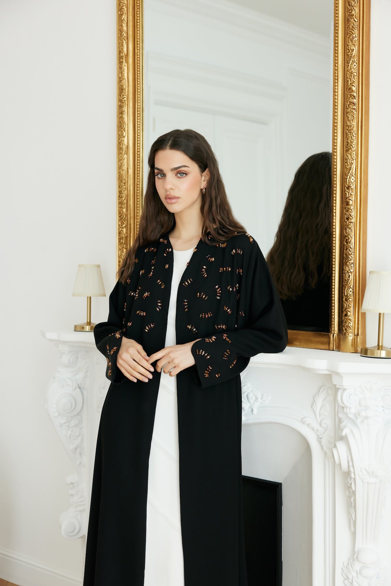 Sunset Glow - The McQueen Boutique - Abaya - Abaya Dubai - Abaya Abu Dhabi - Abaya UAE - Abaya - Elegant - Luxury - Emirati - Classic - Modern - Occasion - Traditional - Trends - Embroidery - Modes